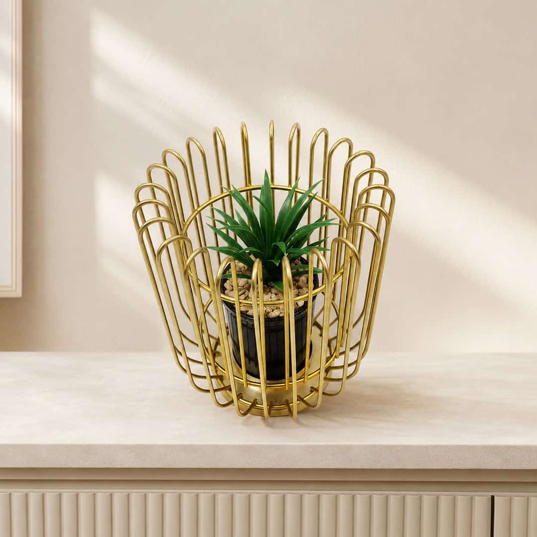 Gold Basket Plant Arrangement preview image 1