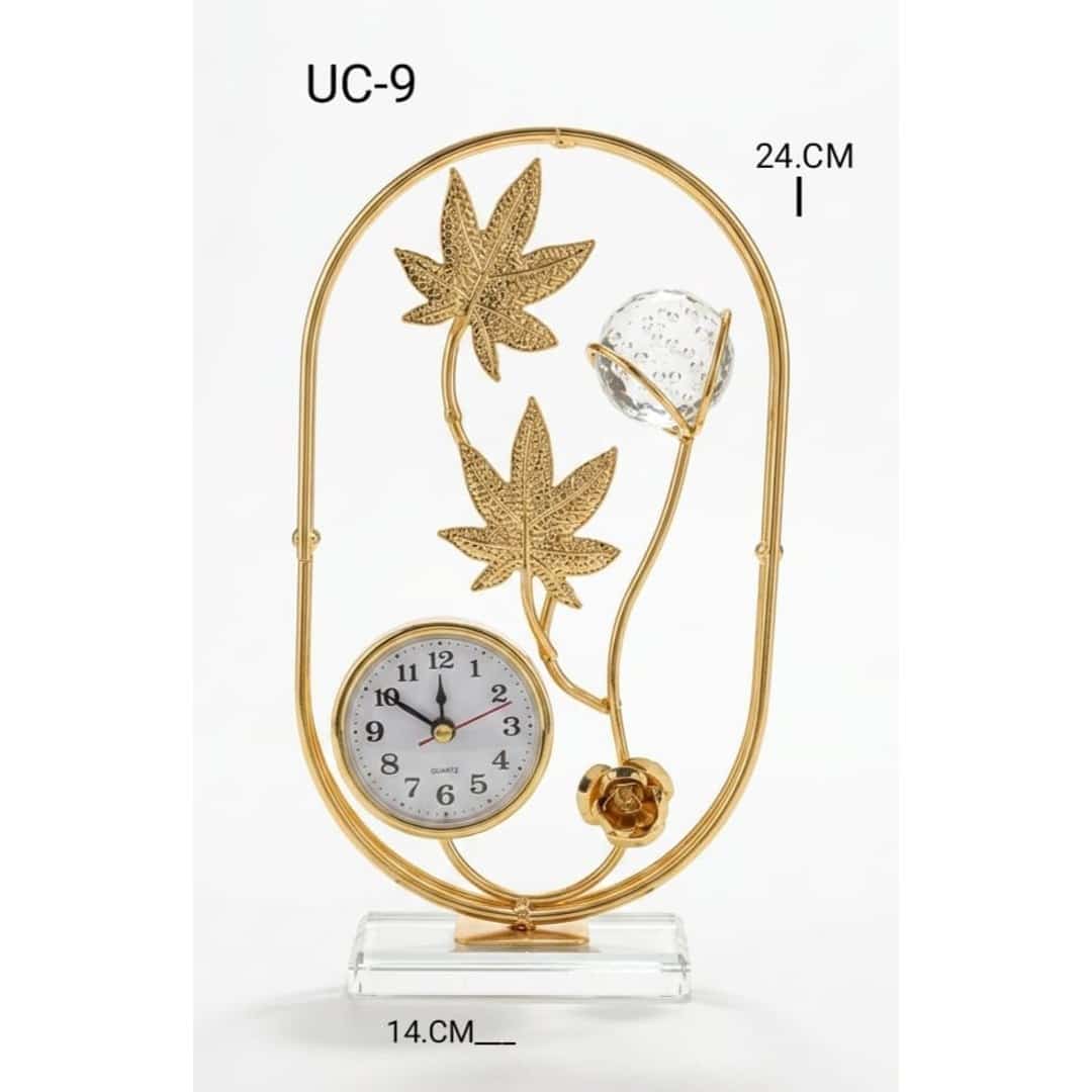 Golden Botanical Table Clock preview image 2