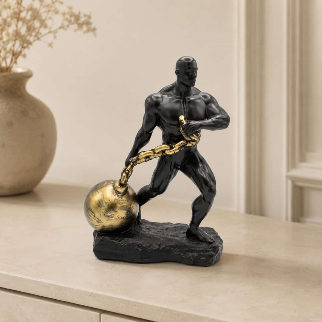 Strongman Gold Chain Sculpture preview image 1