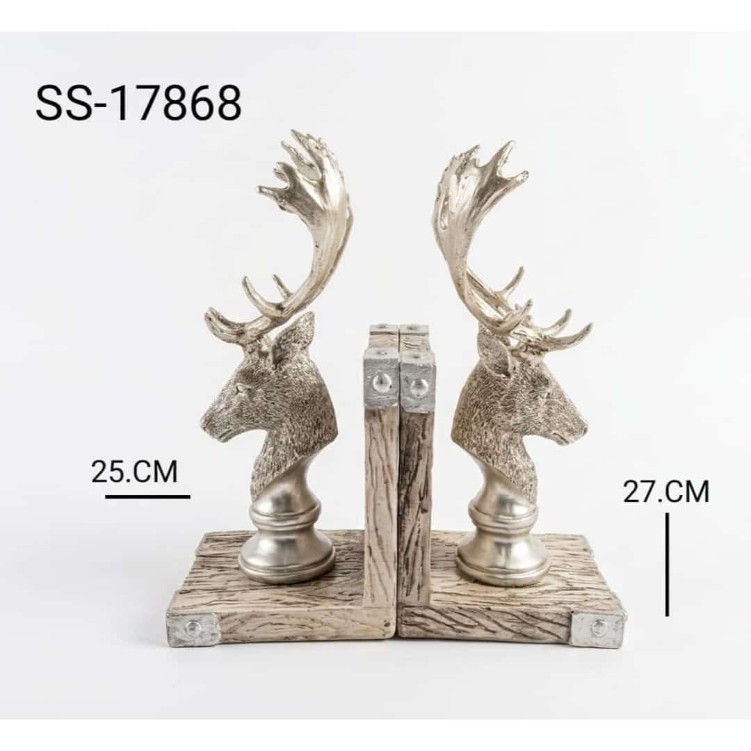 Silver Deer Bookend Pair preview image 2