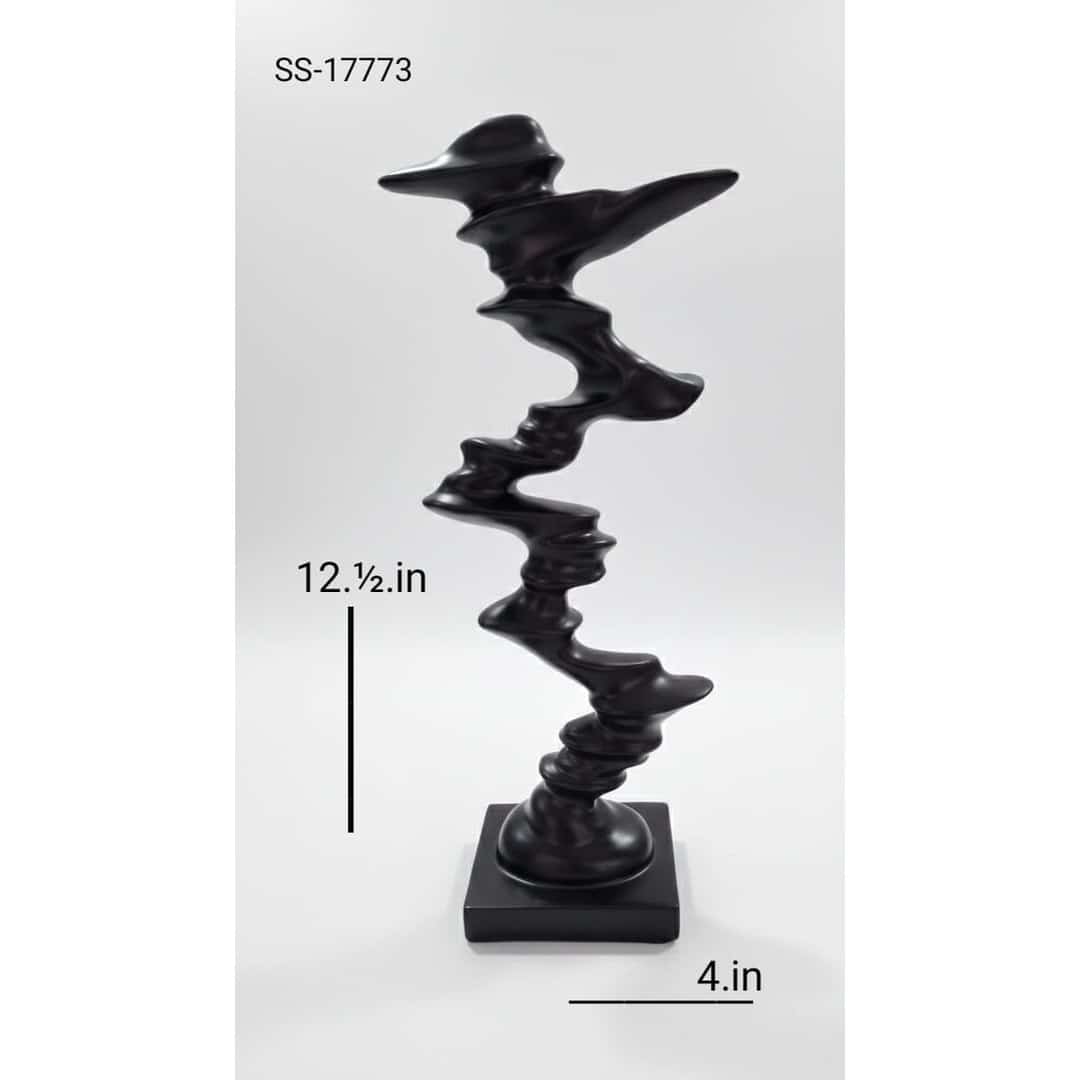 Black Abstract Spiral Sculpture preview image 2