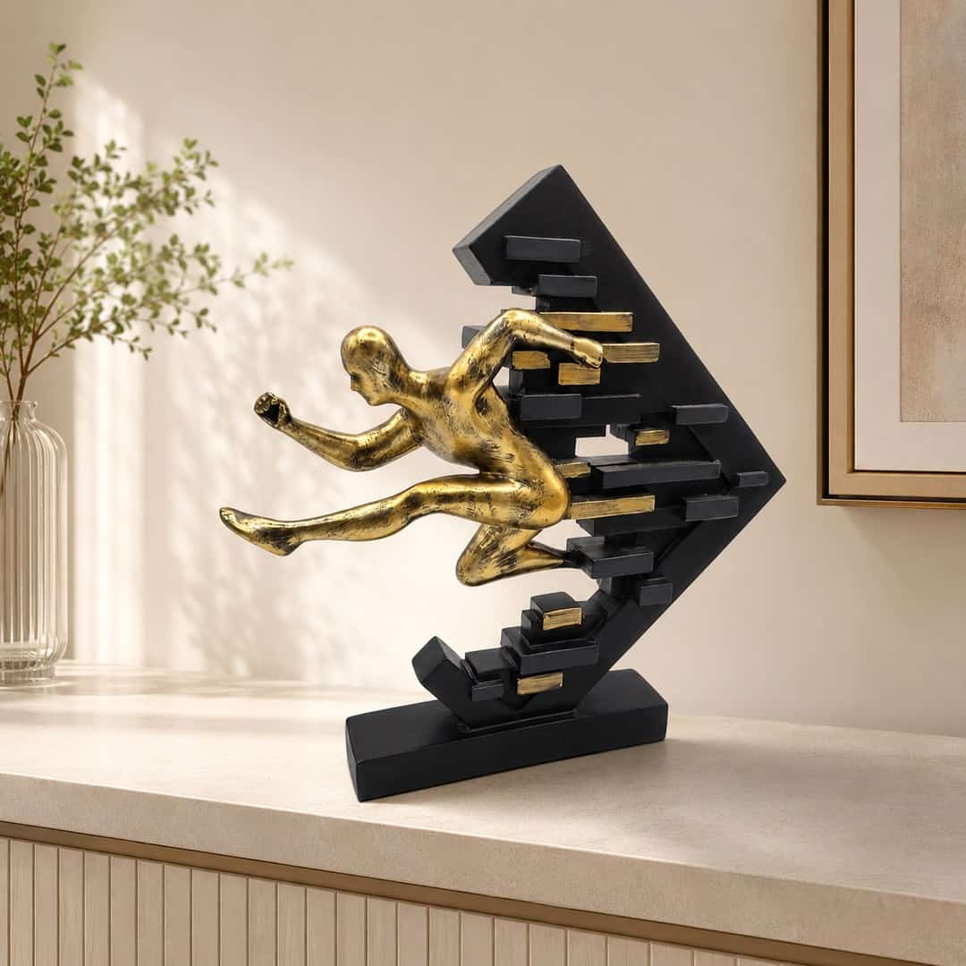 Golden Blocks Climber Sculpture preview image 1