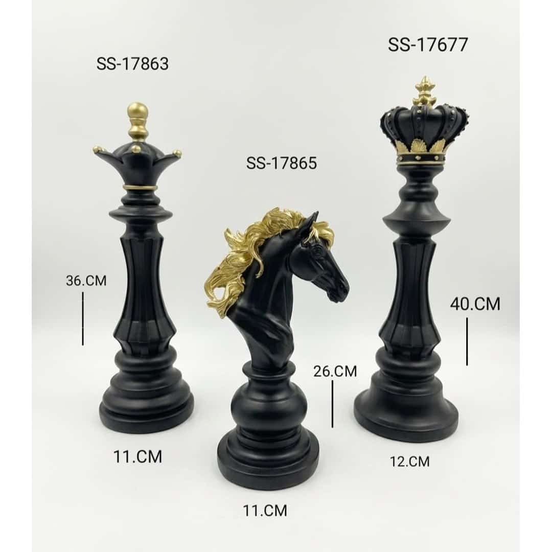Black Gold Chess Sculpture Set preview image 2