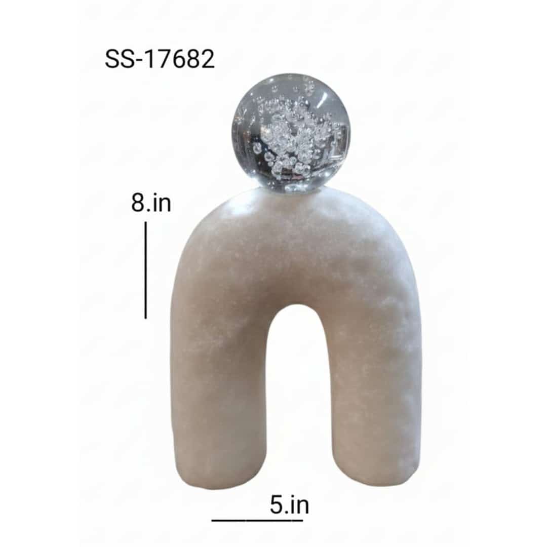 Cream Crystal Orb Arch Sculpture preview image 2