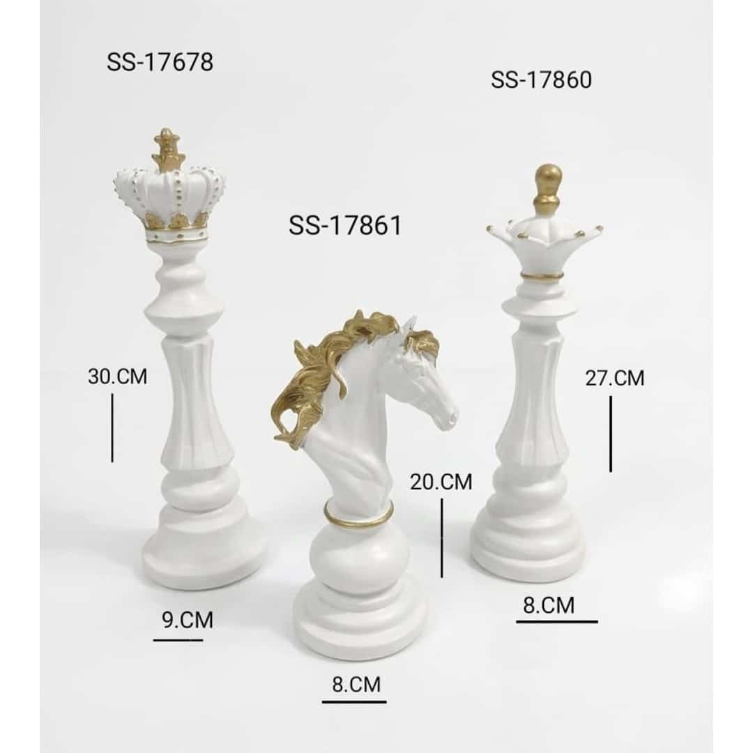 White Gold Chess Sculpture Set preview image 2