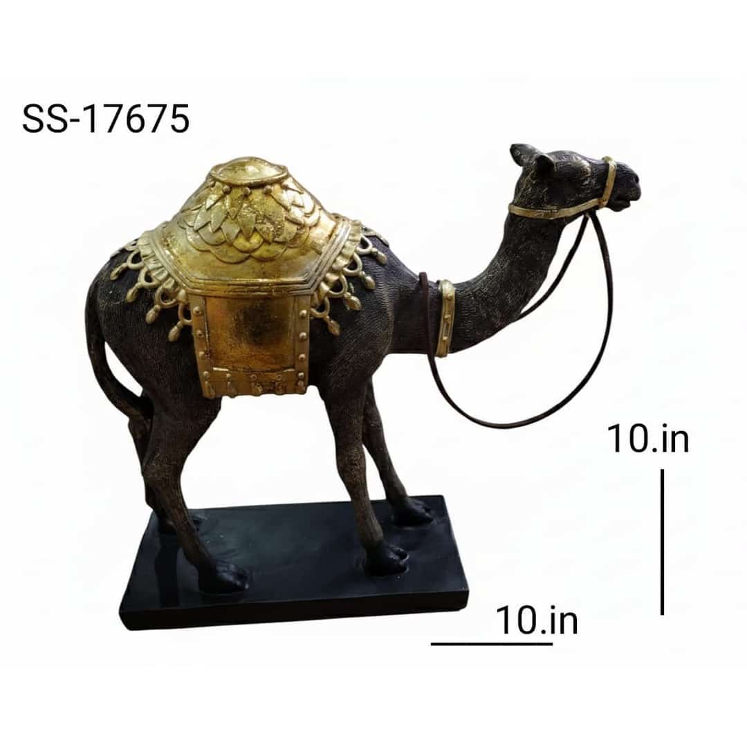 Gold Black Camel Table Statue preview image 2