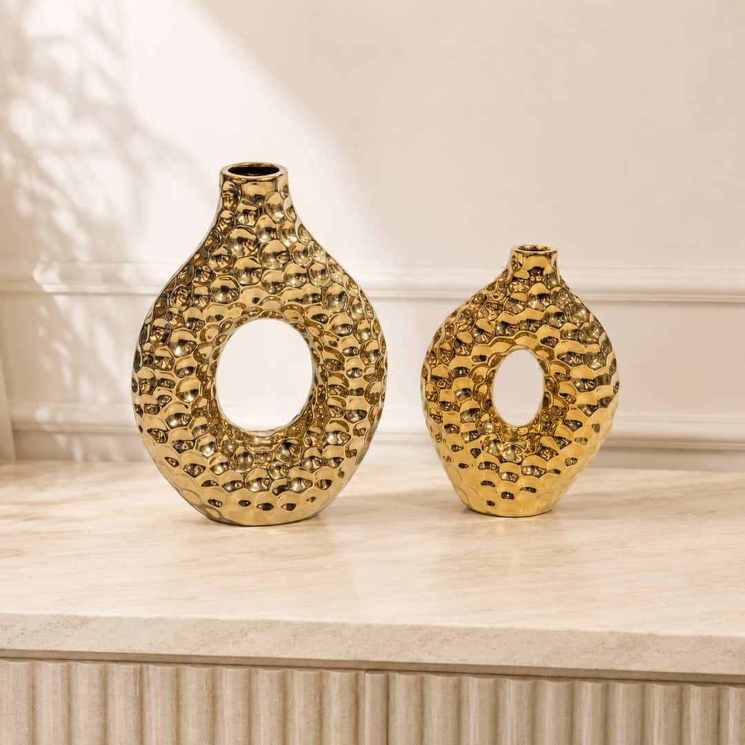 Gleaming Gold Decorative Vase Set preview image 1