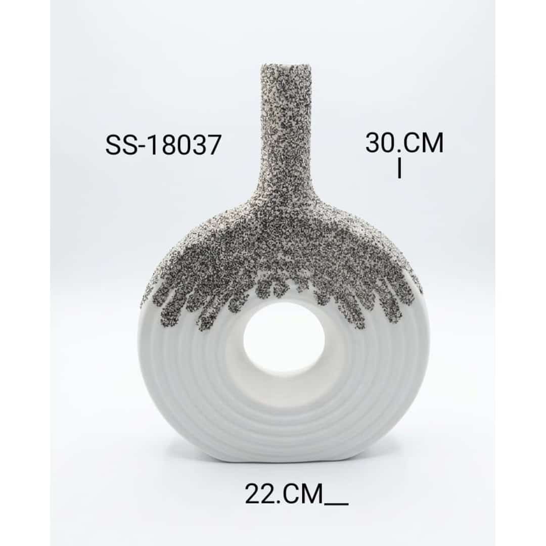White Pebble Texture Ceramic Vase preview image 2