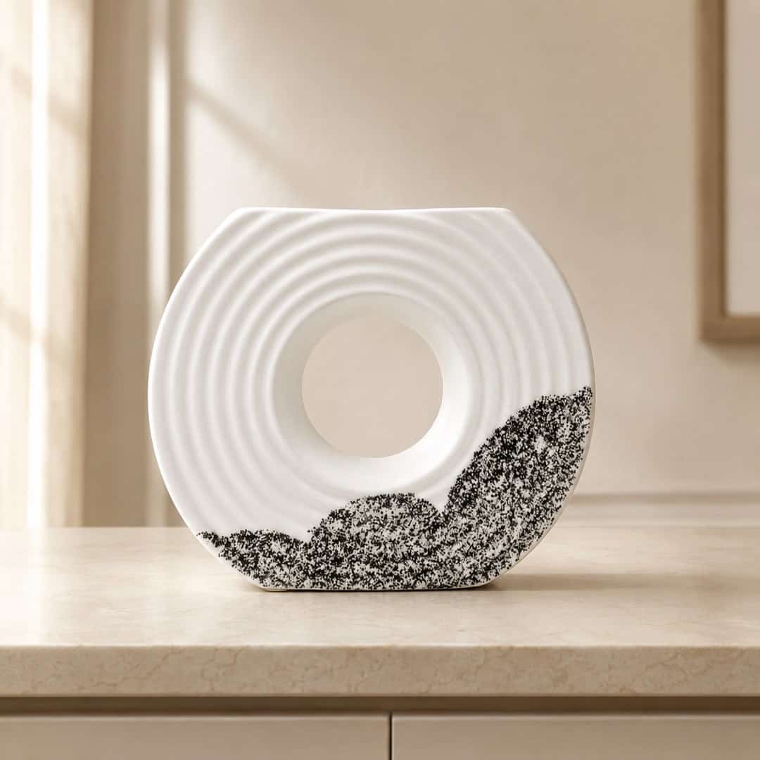 Tall White Twist Vase Pair preview image 1