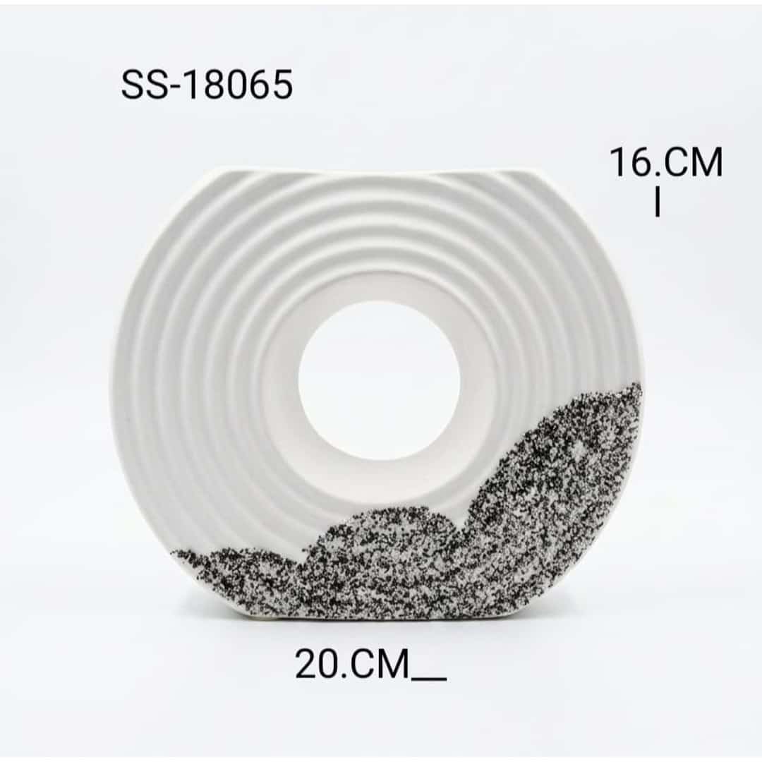 Tall White Twist Vase Pair preview image 2