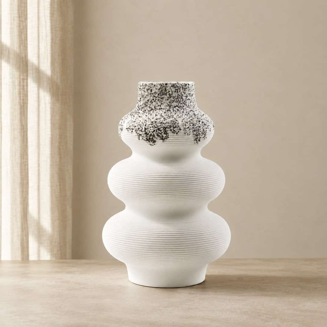 Modern White Bubble Ceramic Vase preview image 1