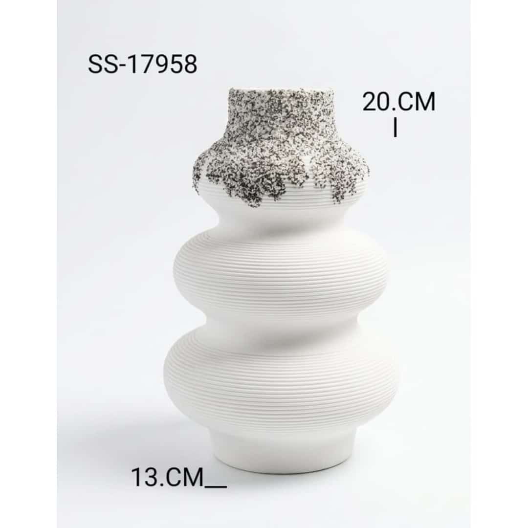 Modern White Bubble Ceramic Vase preview image 2