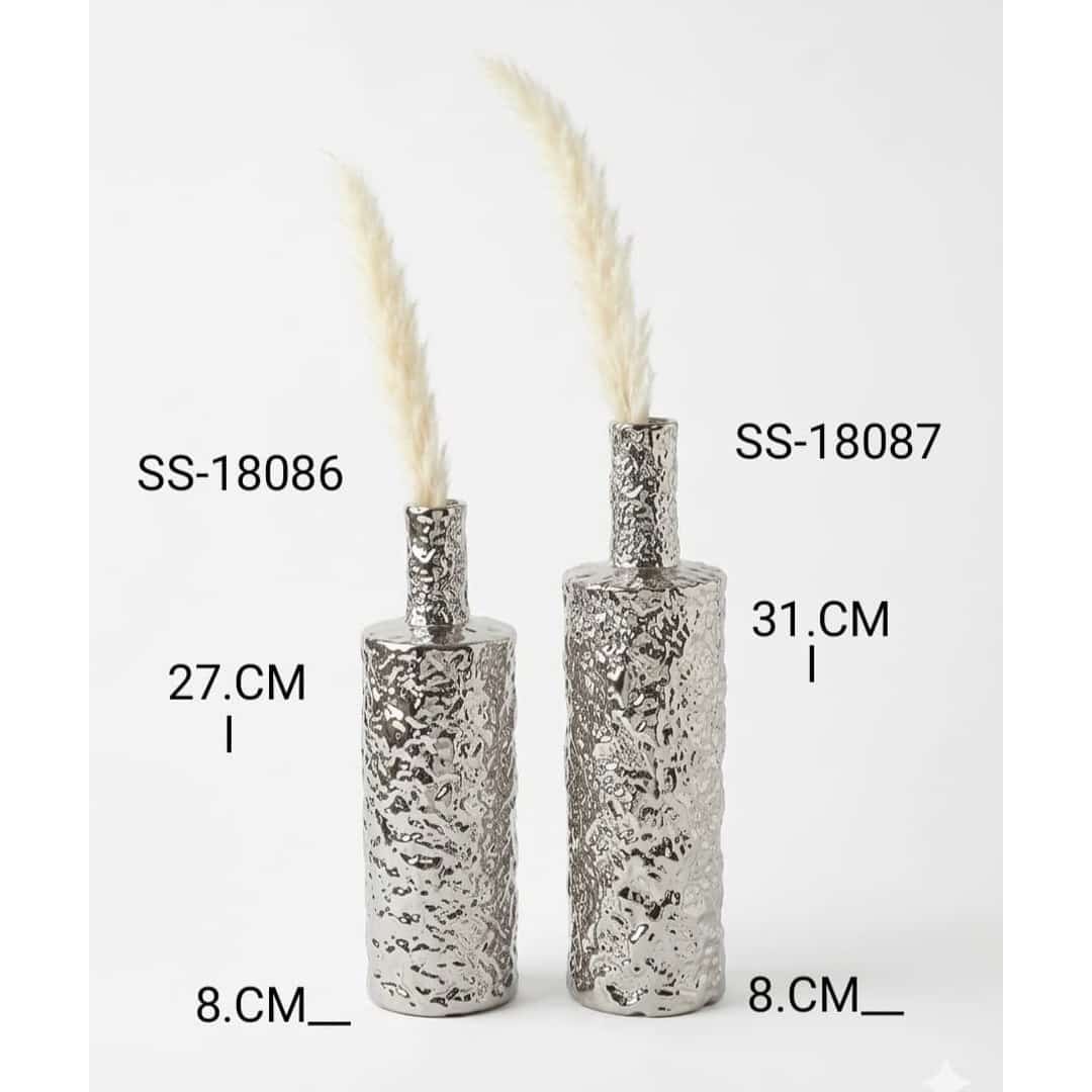 Silver Pampas Decorative Vase Set preview image 2