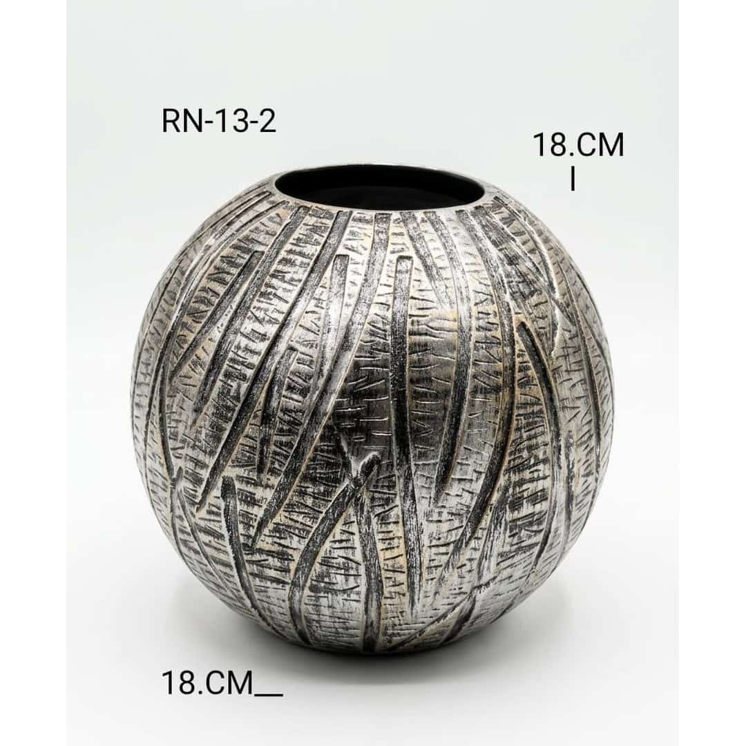 Weathered Silver-Tone Sphere Vase preview image 2
