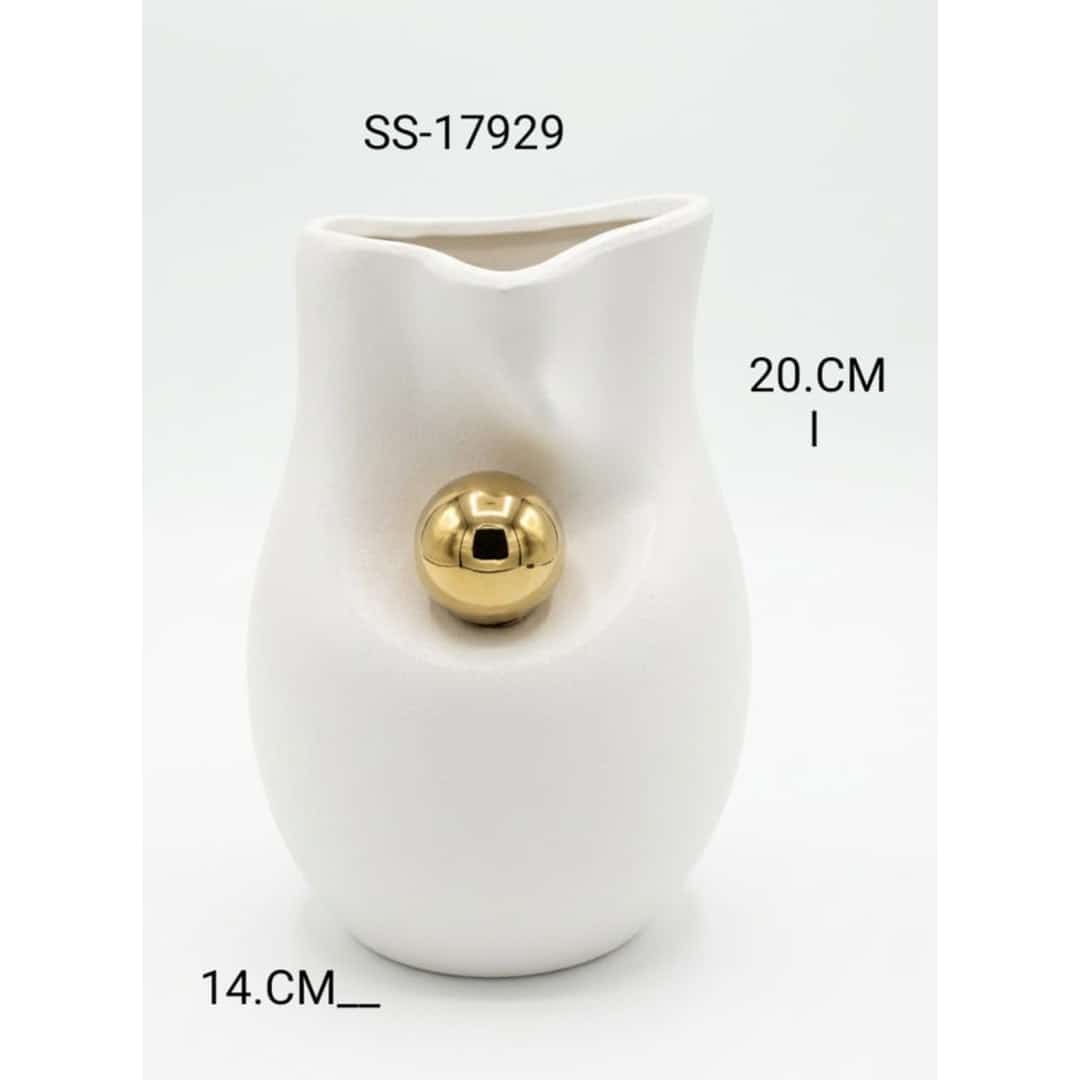 White Gold-Orb Sculptural Vase preview image 2
