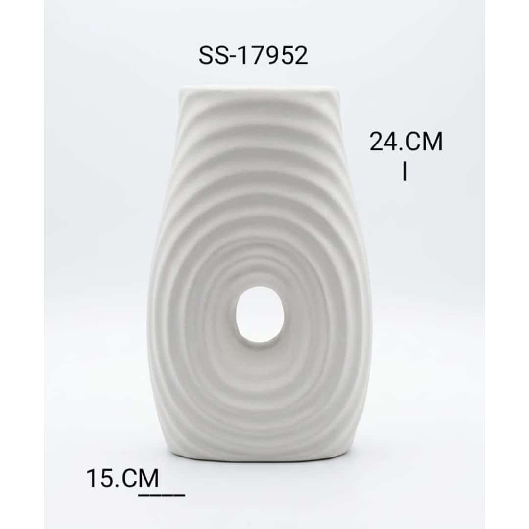 Rippled Ivory Decorative Vase preview image 2