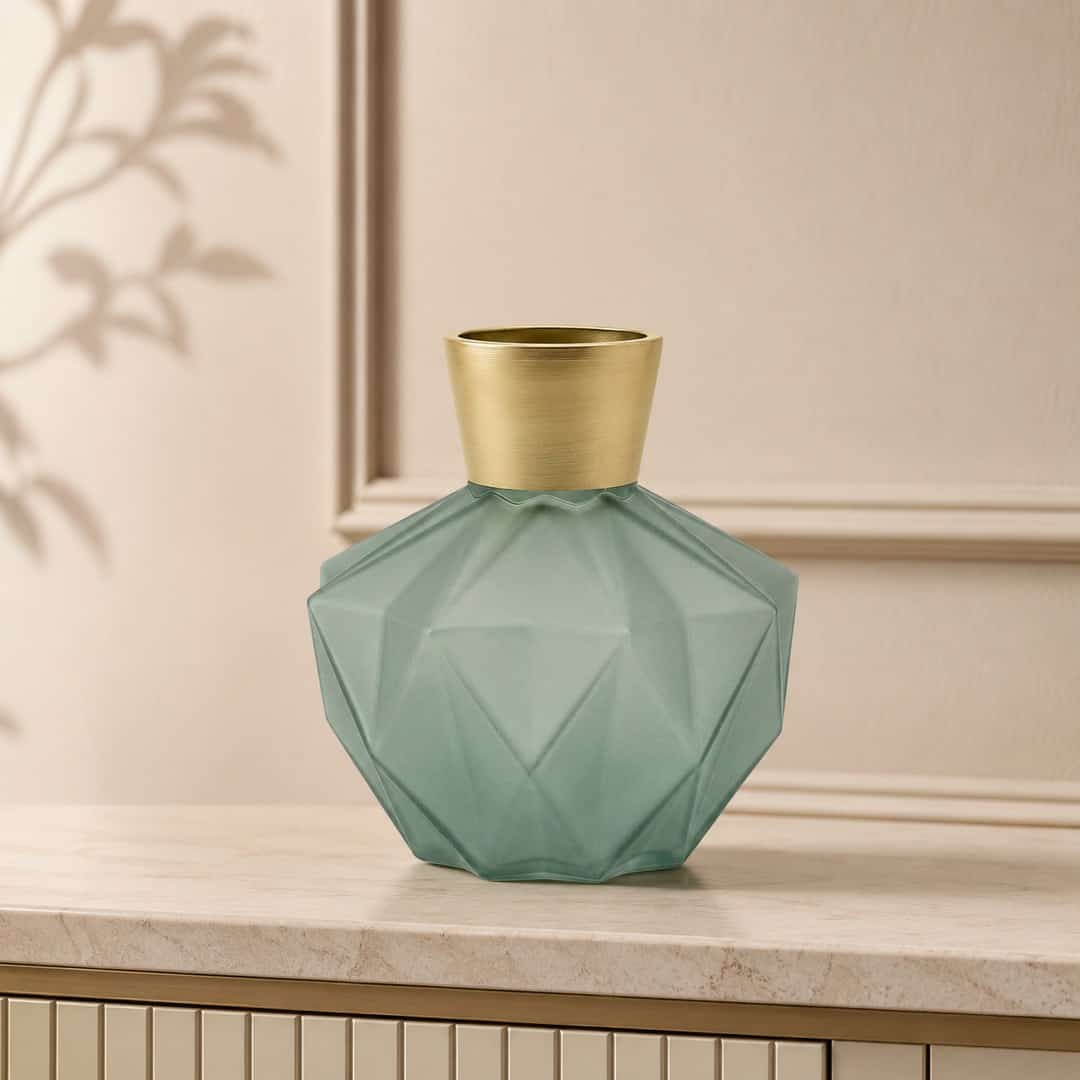 Seafoam Geometric Decorative Vase preview image 1