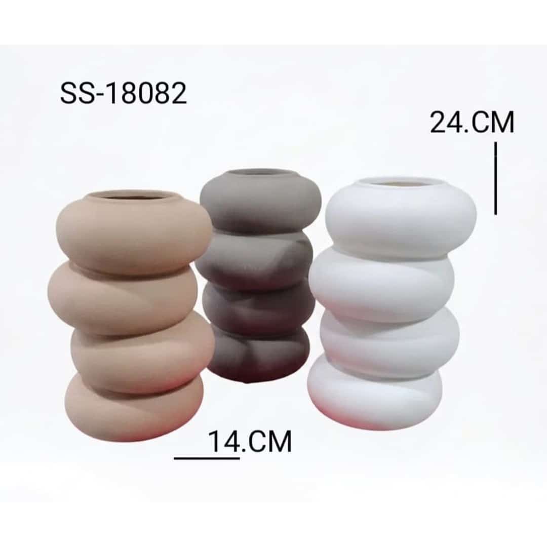 Neutral Stacked Sculptural Vase preview image 2