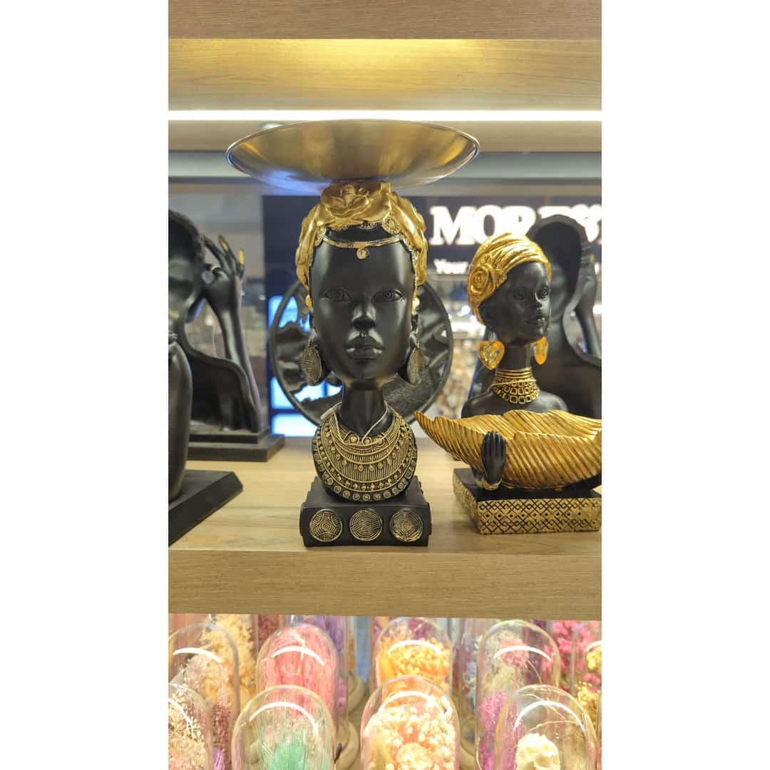 Black Gold Bust Centerpiece with Bowl preview image 2