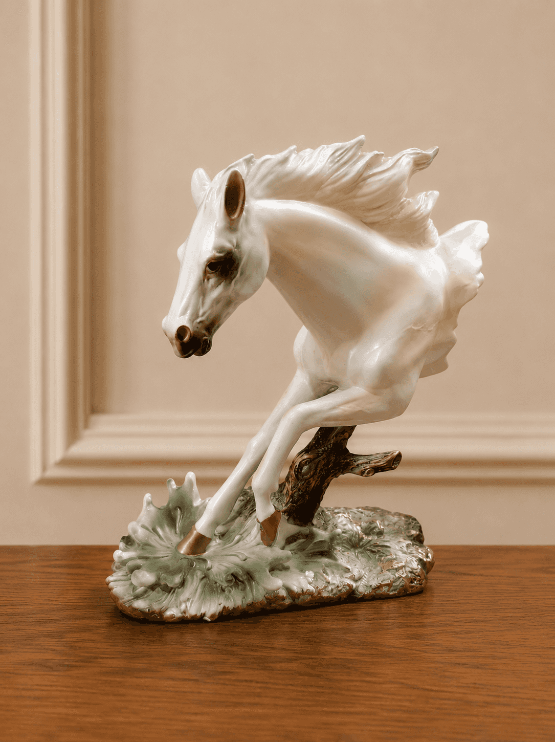 White Galloping Horse Sculpture preview image 1