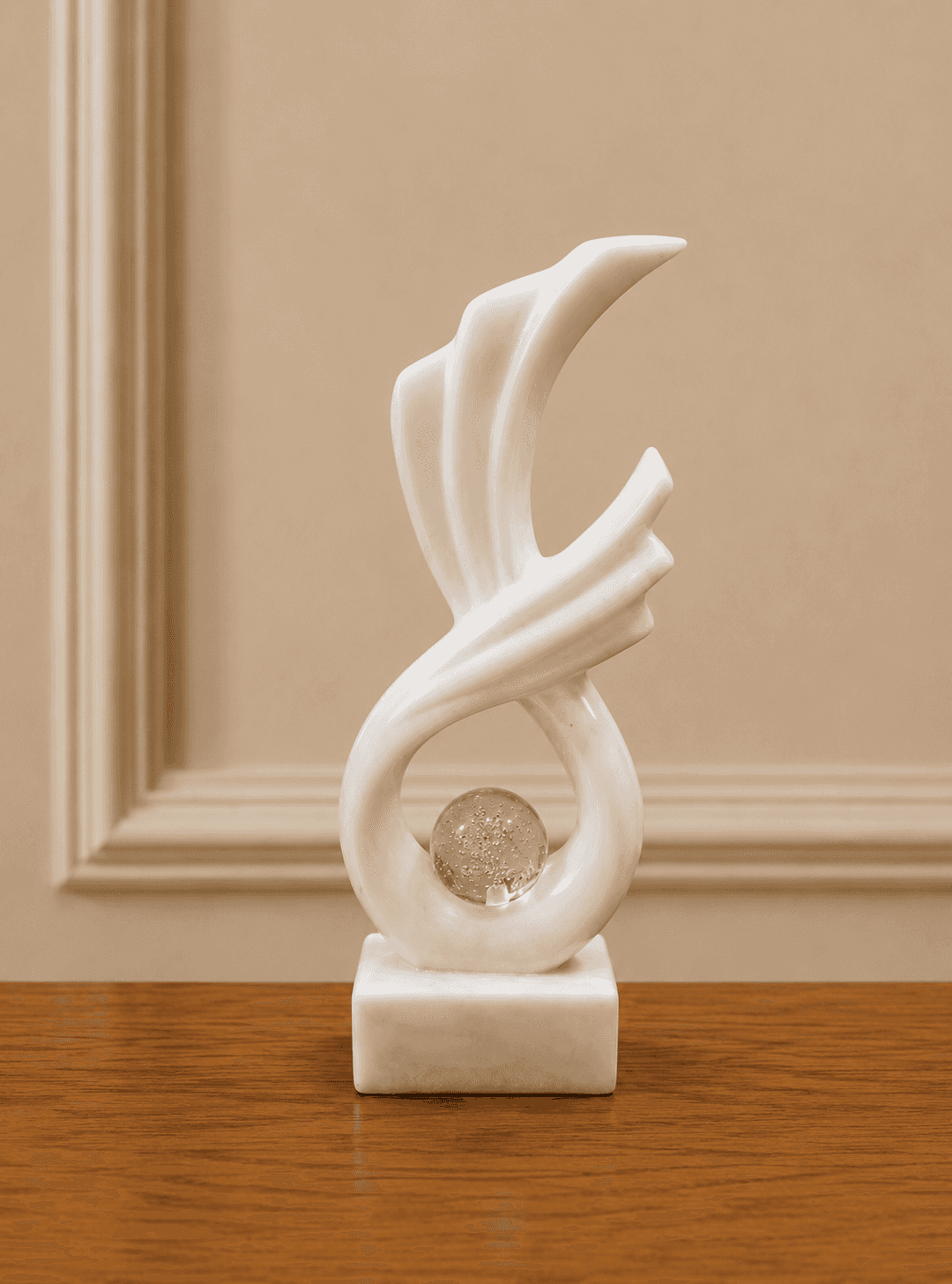 White Abstract Crystal Sculpture preview image 1