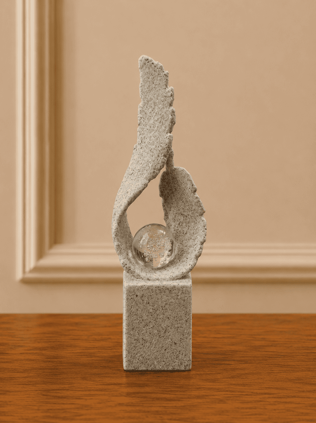 Grey Crystal Leaf Sculpture preview image 1