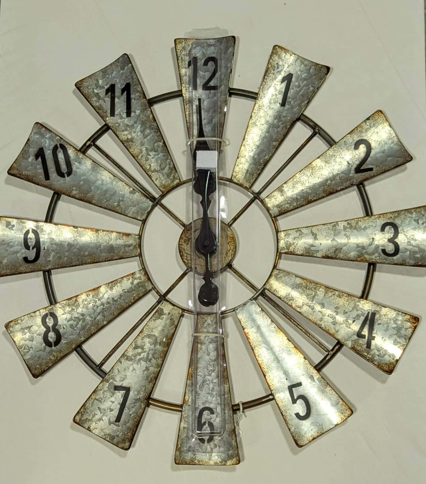 Galvanized Windmill Clock