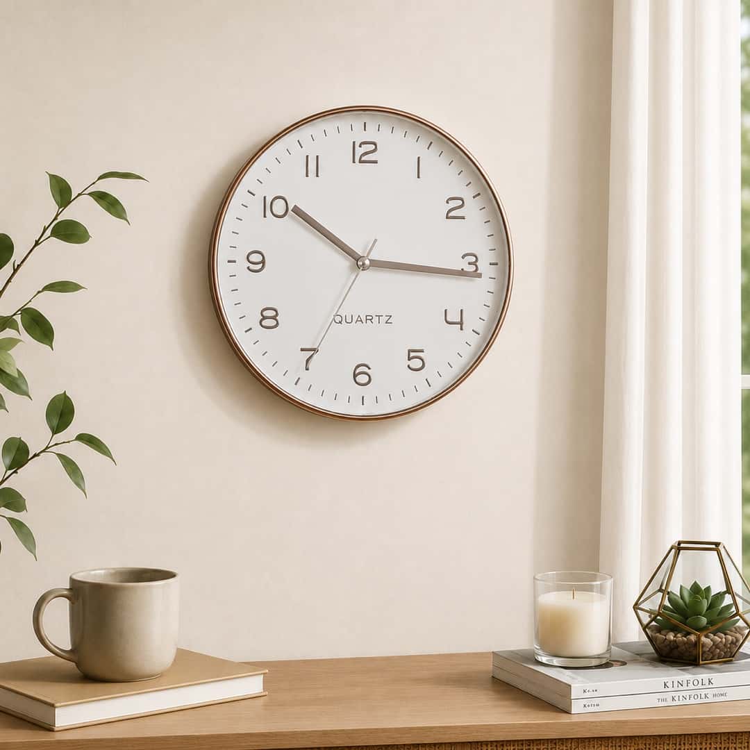 Minimalist Rose Gold Round Wall Clock
