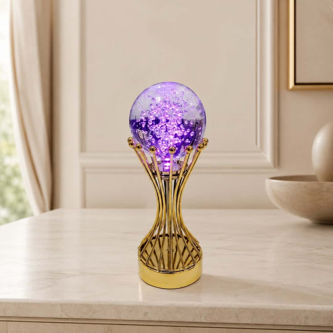 Purple Crystal Globe Showpiece