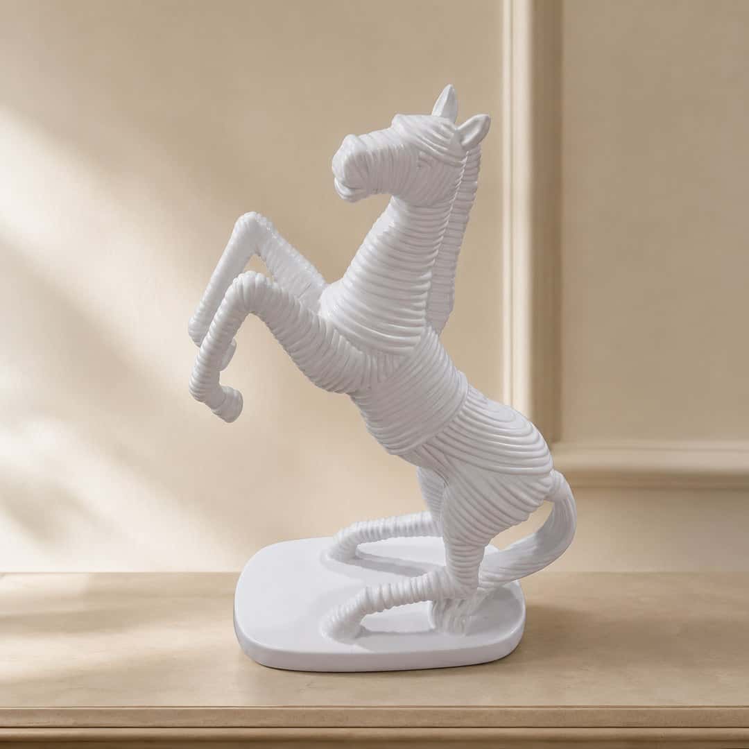 White Porcelain Horse Sculpture
