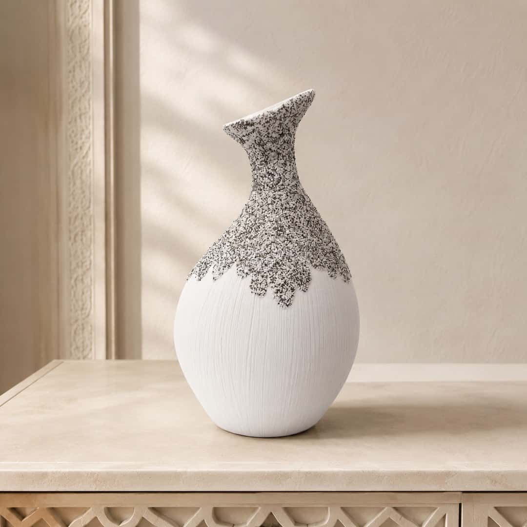 Textured Off-Kilter Ceramic Vase