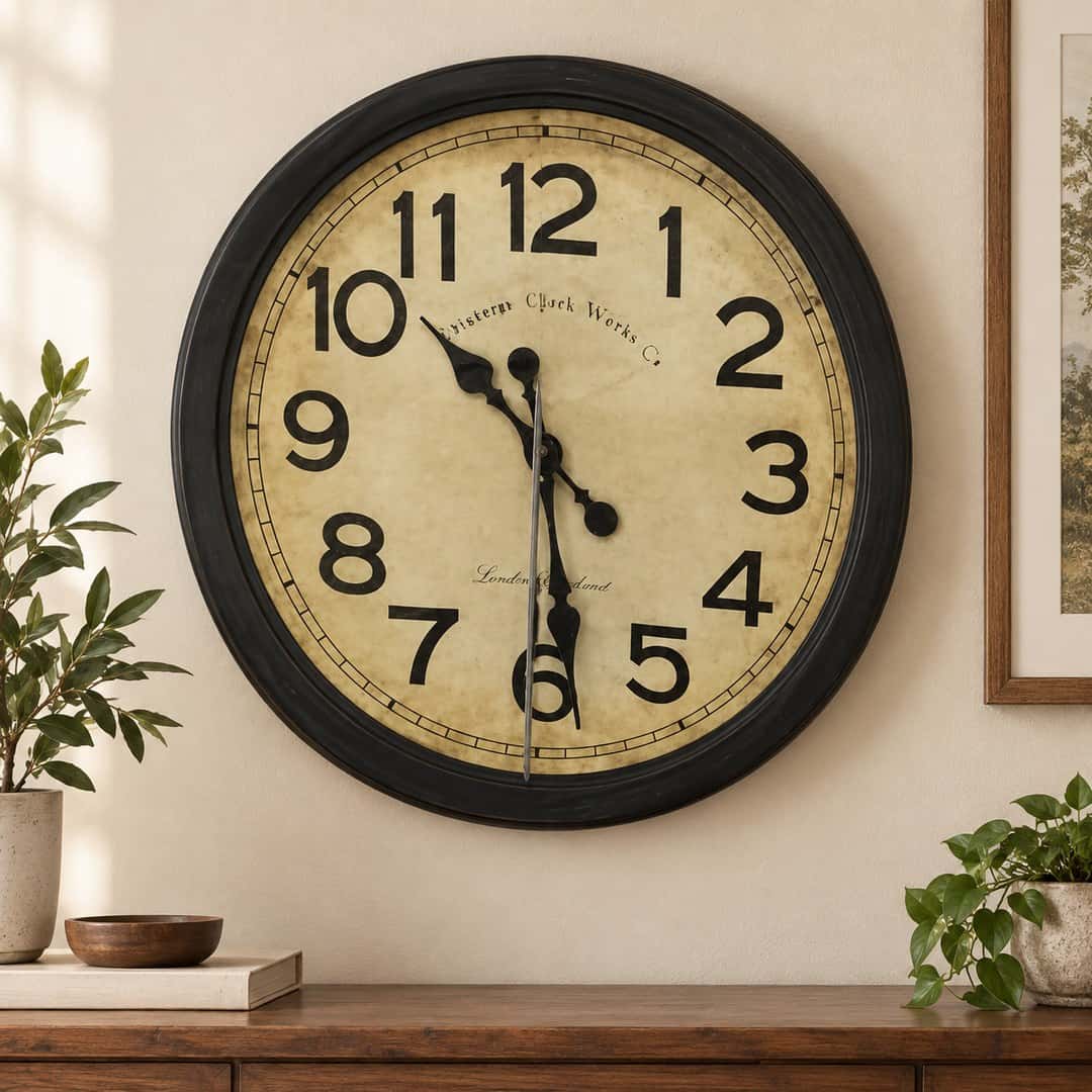 Vintage Cream Dial Wall Clock