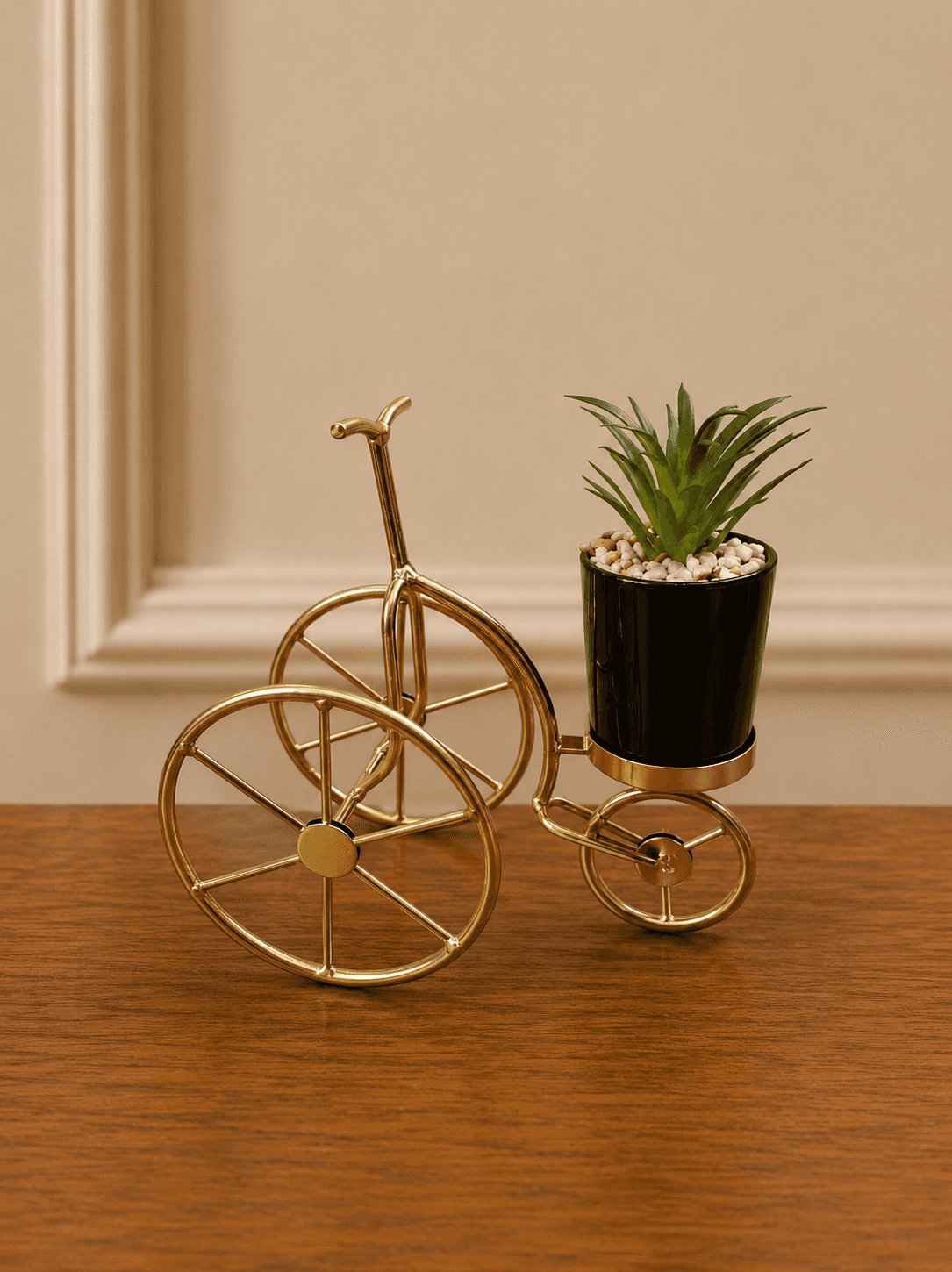 Gold Bicycle Planter Table Decor