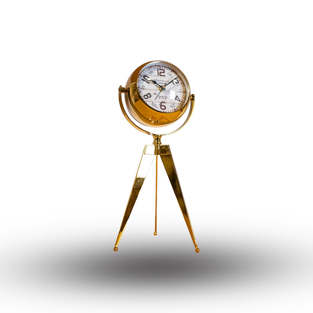 Golden Tripod Standing Clock image 1