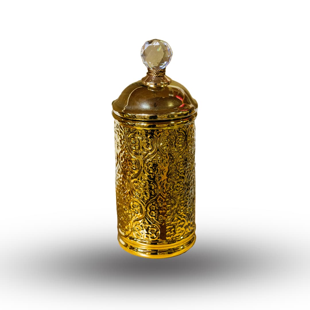 Regal Gold Jar with Crystal Top image 1