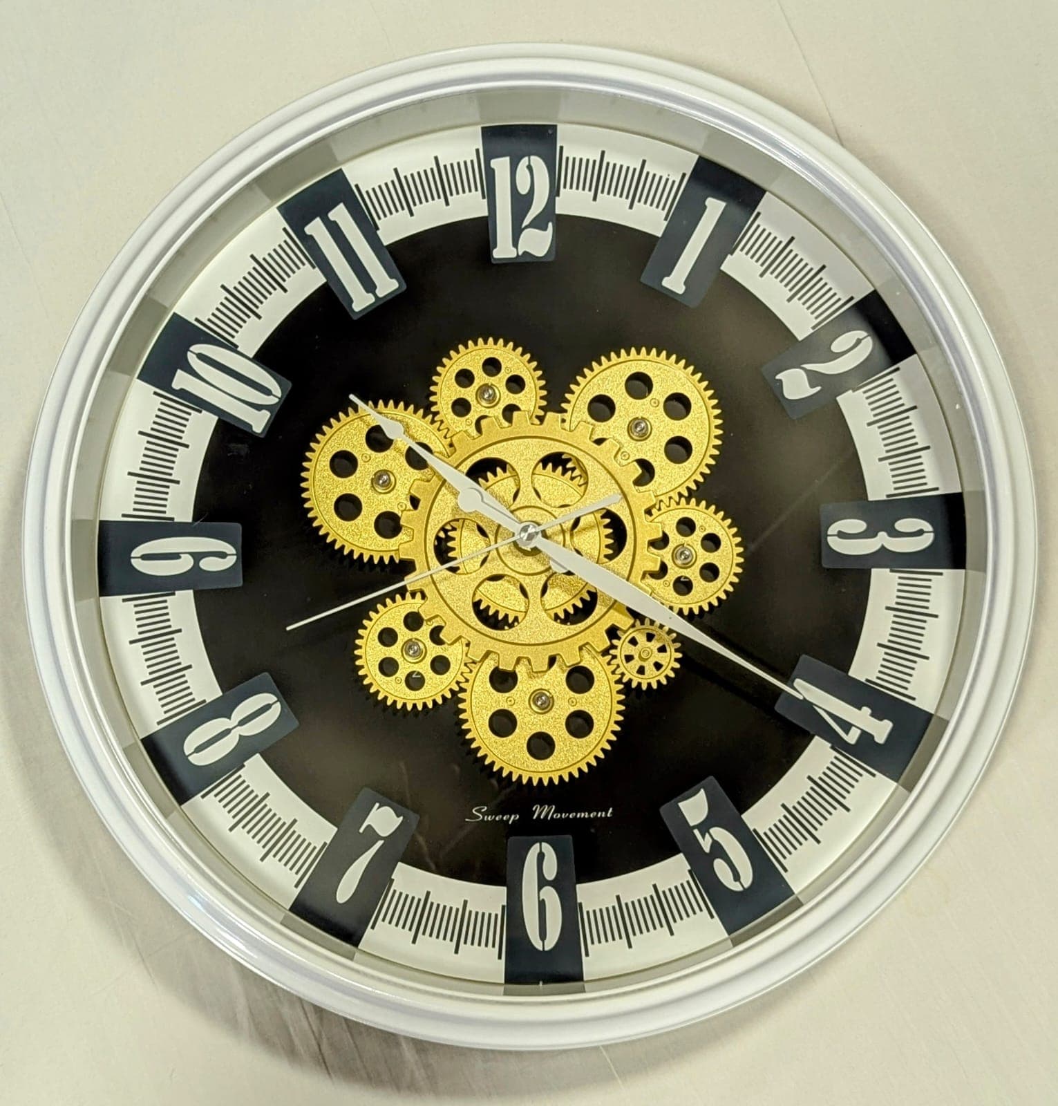 Golden Gearwork Wall Clock image 1