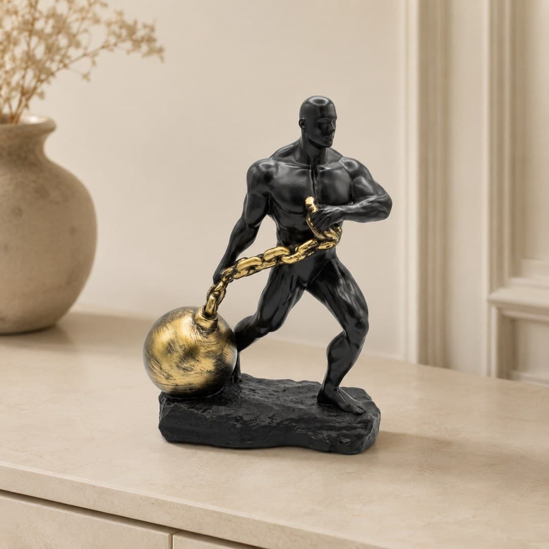 Strongman Gold Chain Sculpture image 1