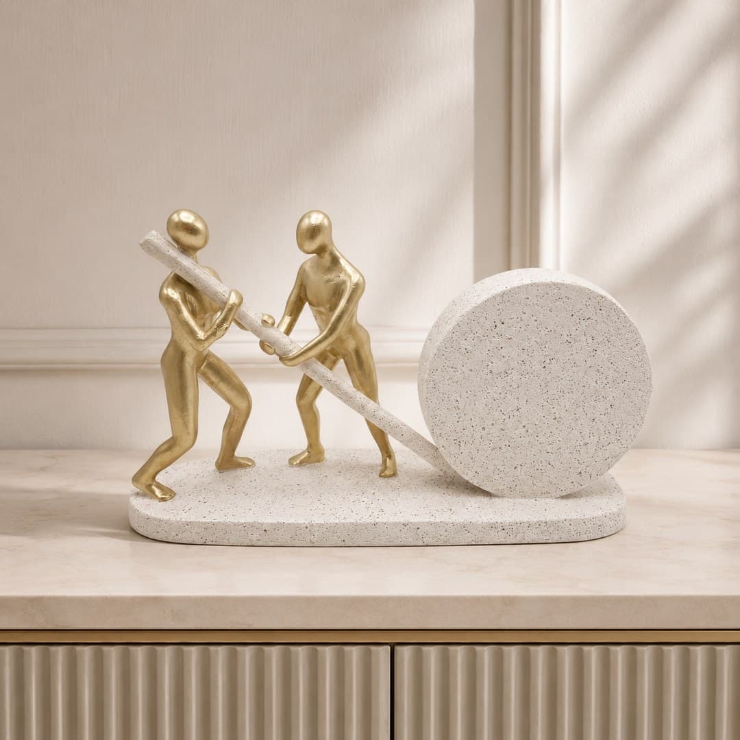 Gold Minimalist Figures Sculpture image 1