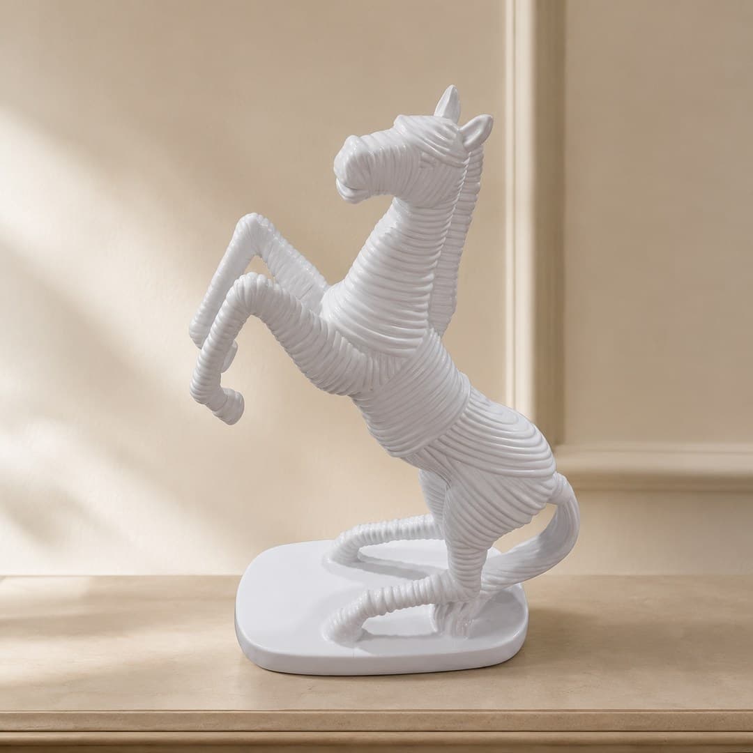 White Porcelain Horse Sculpture image 1