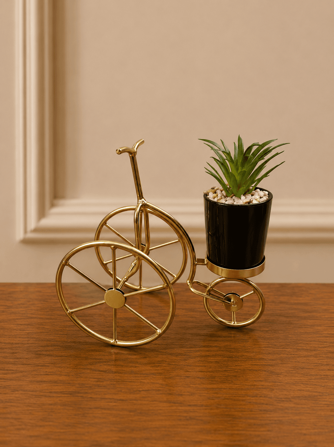 Gold Bicycle Planter Table Decor image 1