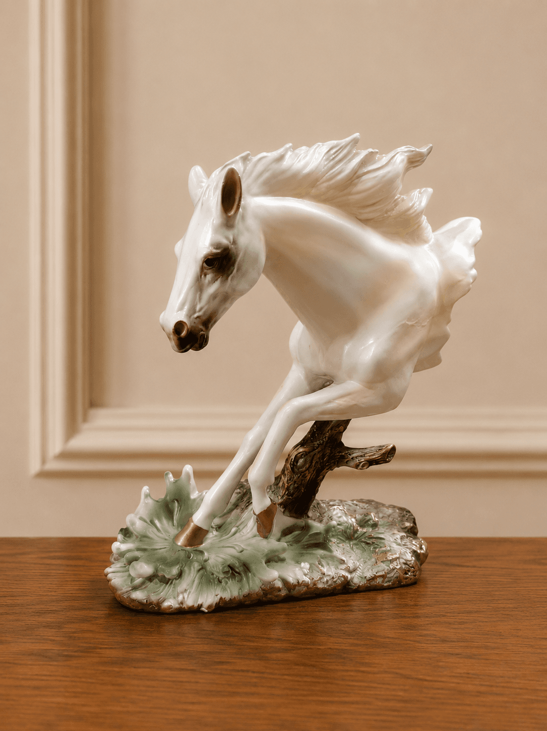 White Galloping Horse Sculpture image 1