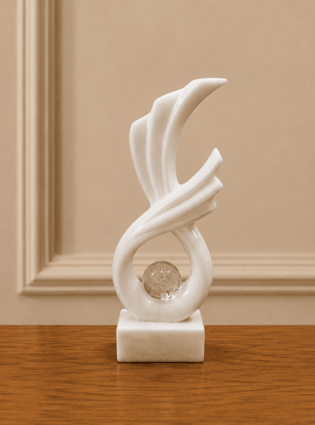 White Abstract Crystal Sculpture image 1