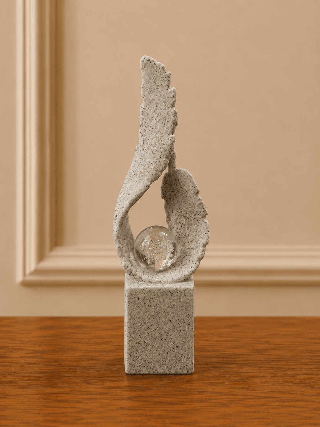 Grey Crystal Leaf Sculpture image 1