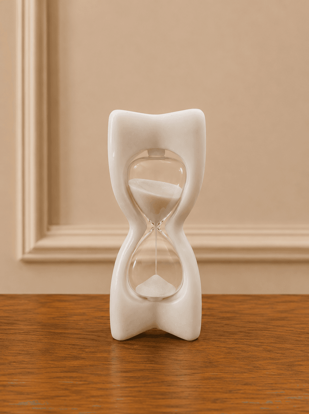 White Hourglass Table Decor image 1