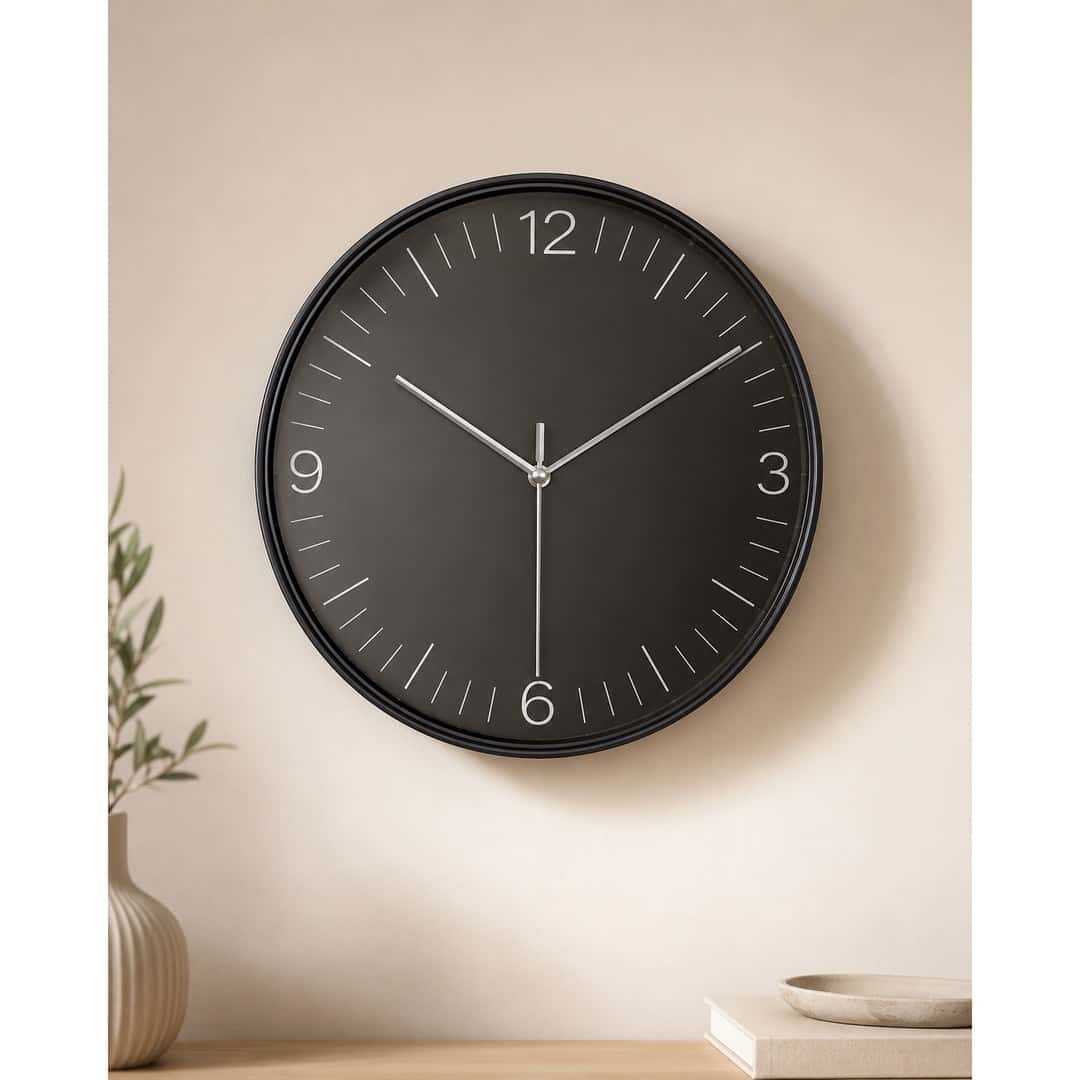 Minimalist Black Round Wall Clock