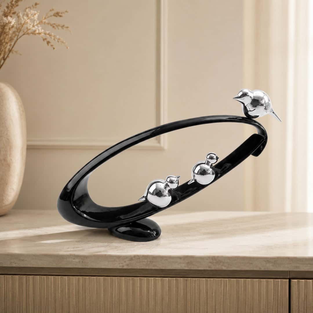 Chrome Birds Abstract Sculpture