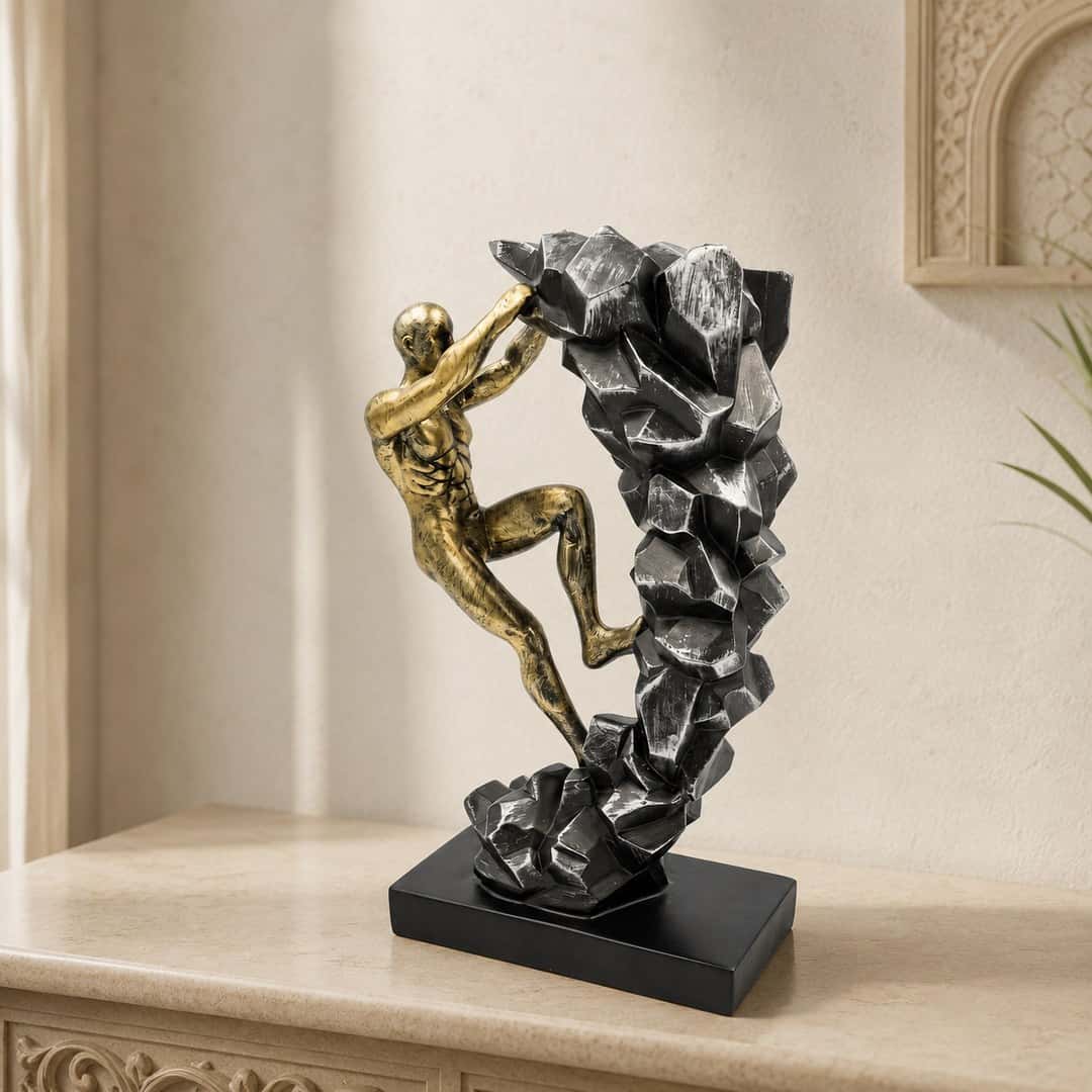 Abstract Climber Rock Sculpture