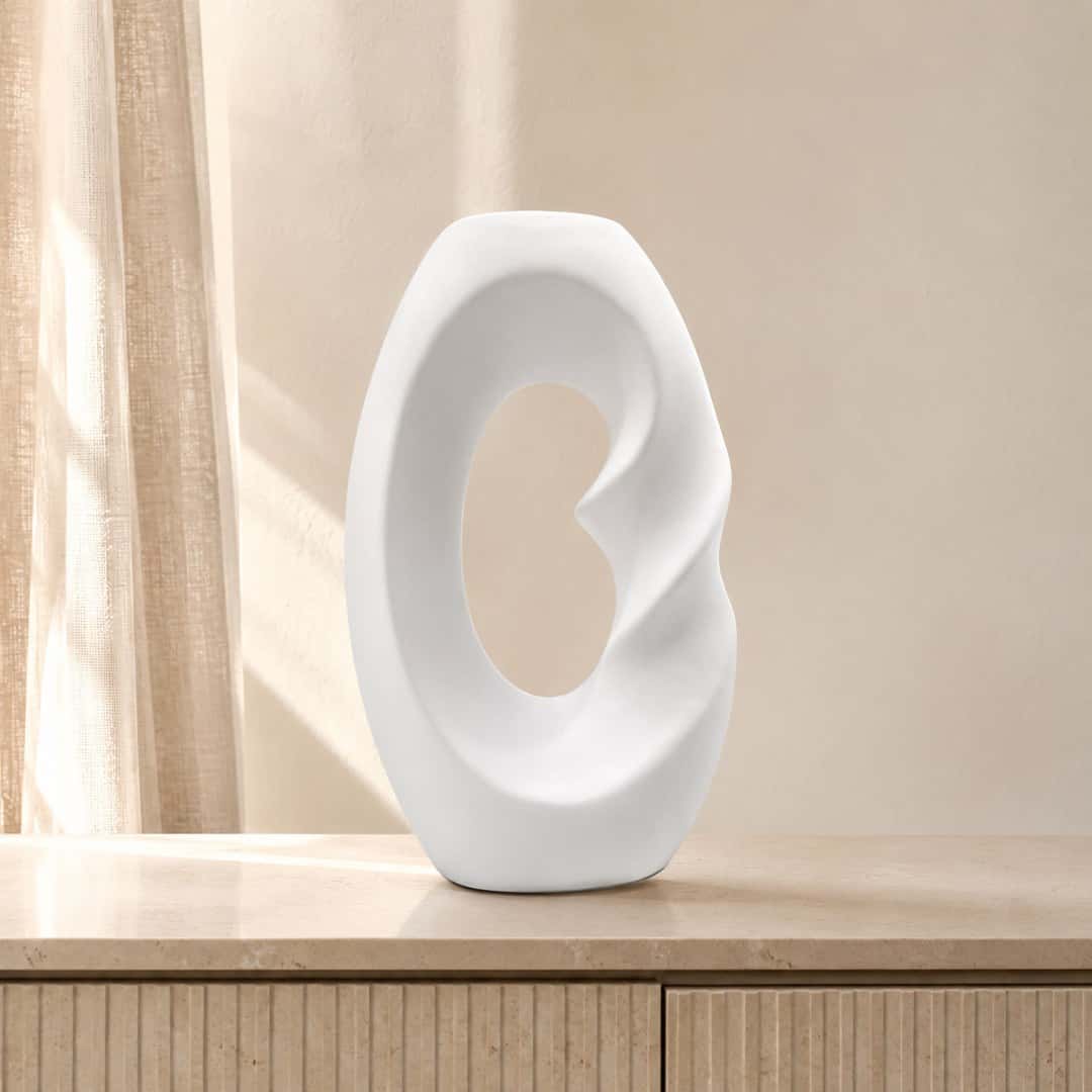 White Monochrome Loop Table Sculpture
