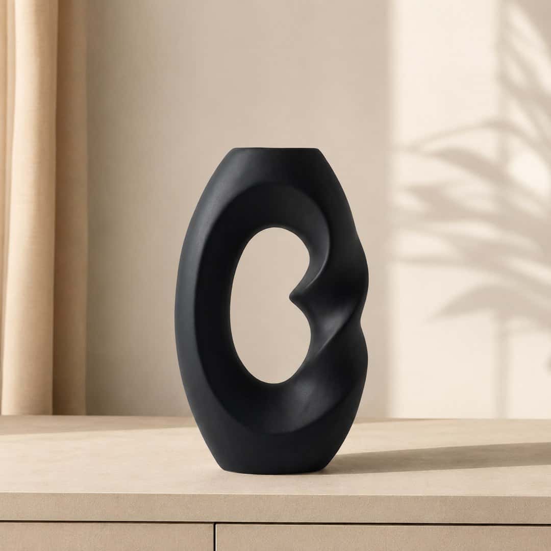 Black Organic Loop Table Sculpture