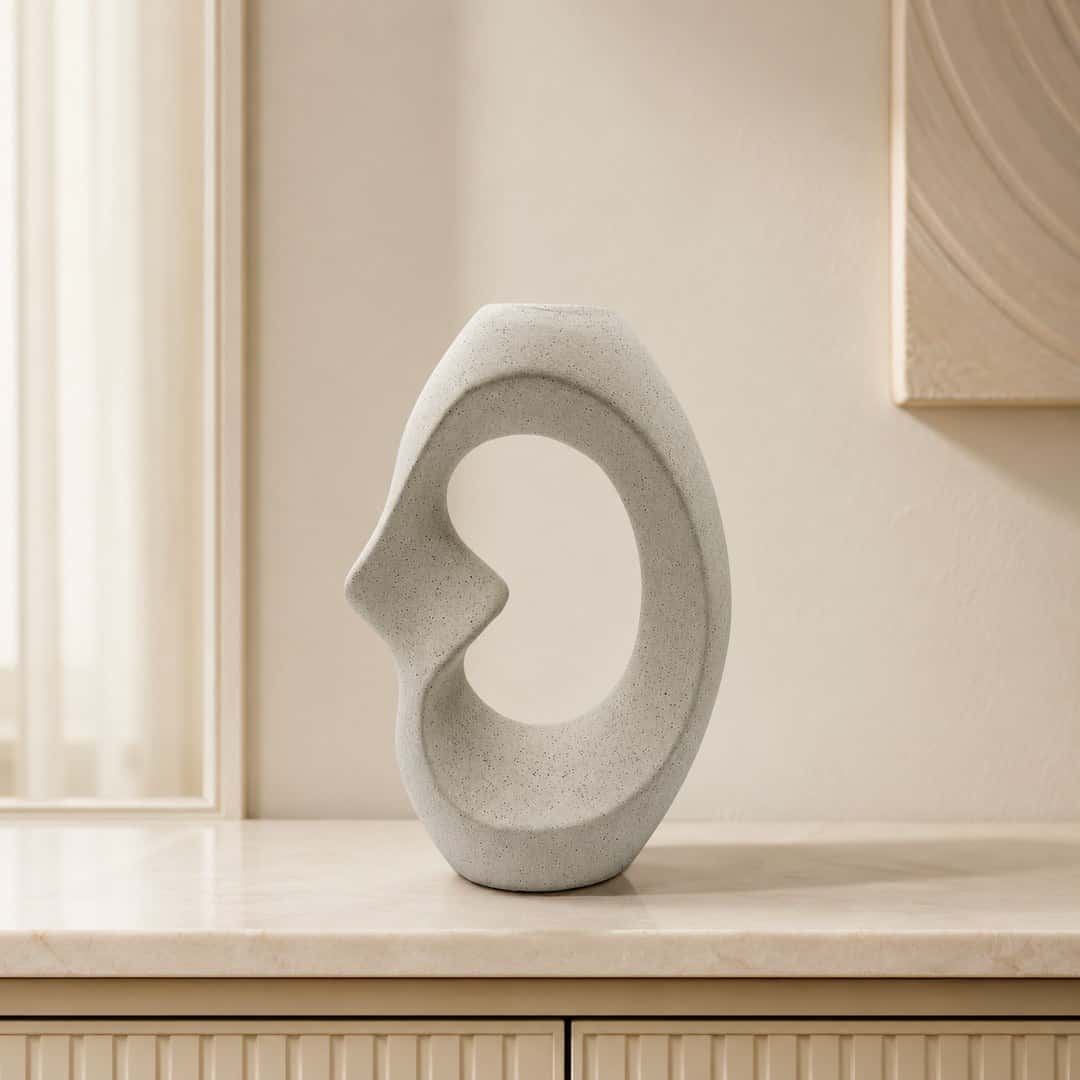 Stone-Look Organic Loop Table Sculpture